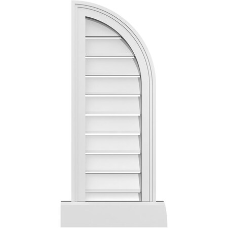 Ekena Millwork Quarter Round Top Right Surface Mount PVC Gable Vent w/ 2"W x 2"P Brickmould Sill Frame, 12"W x 32"H GVPQR12X3203SF